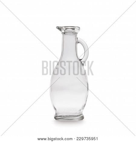 Empty Oil Jar, Mpty Olive Oil Container Bottle On White Background.