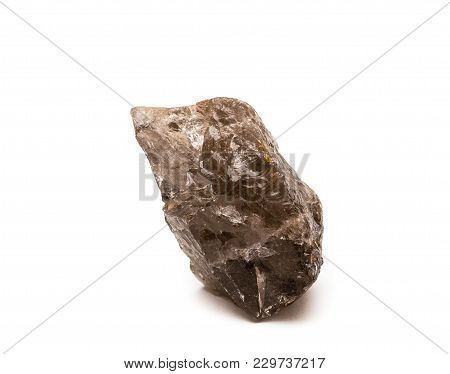 Rauhtopaz Mineral Crystal Isolated On White Background