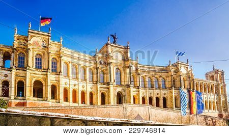 View On Bavarian Parliament Maximilianeum In Munich