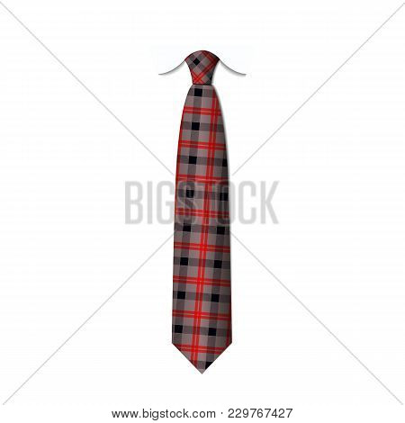 Plaid, Checkered Silk Tartan Tie Template. Easy Editable Colors - Vector.