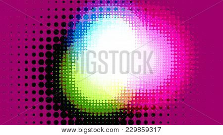Wide Format Abstract Background, Trendy Halftone Effect. Stipple Effect. Retro Composition Rhythmic 