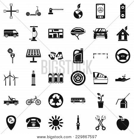 Carpark Icons Set. Simple Set Of 36 Carpark Vector Icons For Web Isolated On White Background