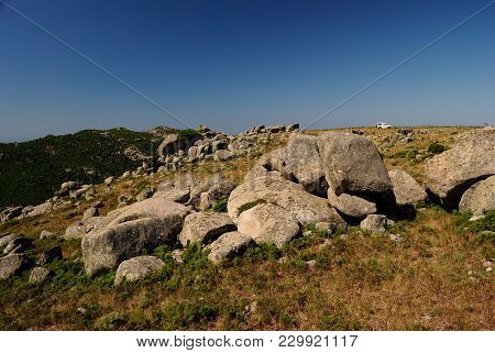 The Bare Slopes Of Vegetation, At Monte Eccas