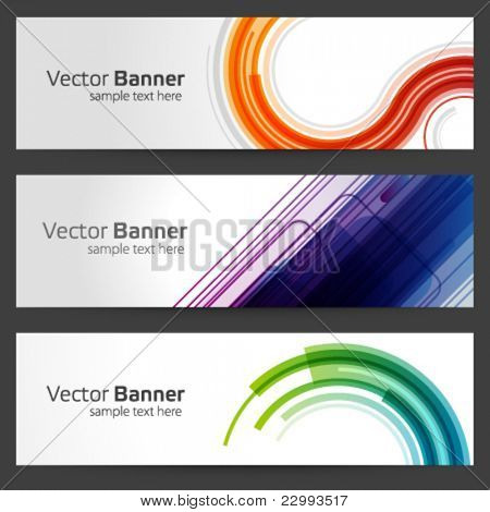 Abstract trendy vector banner or header set eps 10