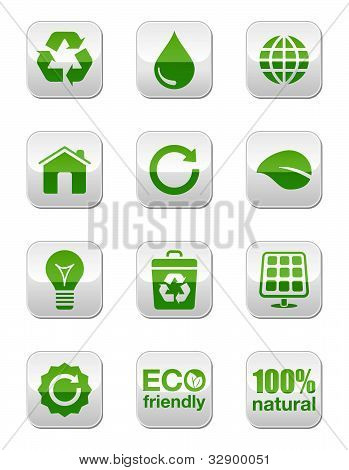 Zelená / eco tlačítek set