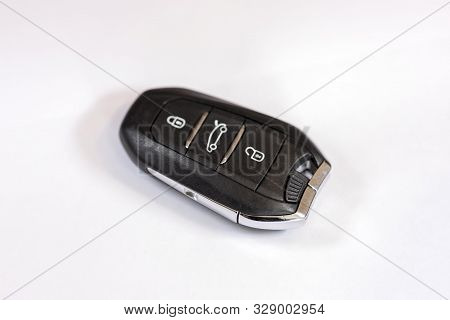 Wireless Electronic Car Key Isolated On A White Background