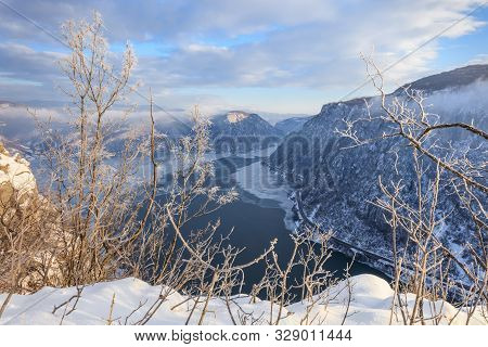 Landscape In The Danube Gorges. Cazanele Mari Seen From The Romanian Side