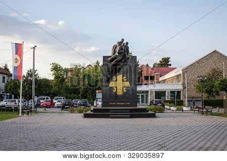 Brcko, Bosnia And Herzegovina, June 18, 2019: Serbian War Memorial, Dedicated To The Serbian Victims