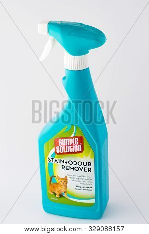 Cluj-napoca/romania-10 22 2019: Simple Solution For Stain And Odour Control Isolated