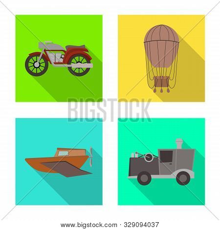 Vector Design Of Retro And Trip Symbol. Collection Of Retro And Mechanism Stock Vector Illustration.