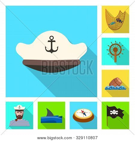 Vector Illustration Of Travel And Attributes Icon. Collection Of Travel And Seafaring Vector Icon Fo