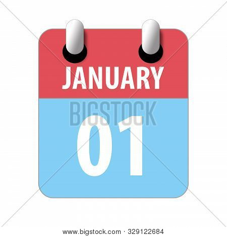 January 1st. Day 1 Of Month, Simple Calendar Icon On White Background. Planning. Time Management. Se