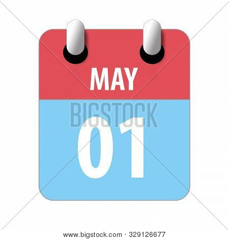 May 1st. Day 1 Of Month, Simple Calendar Icon On White Background. Planning. Time Management. Set Of