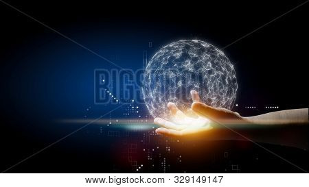 Hand Holding Global And P[lexus