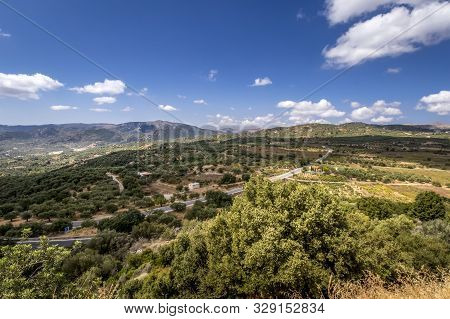 Mountains On The Island Of Crete On A Clear Sunny Summer Day.