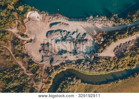 Aerial View Of Aerial View Of Basalt Pillars, Basalt Industry.
