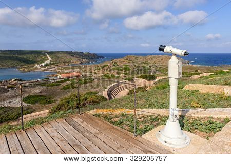 Cala Teulera Bay Near La Mola Fortress On The Island Of Menorca, Spain