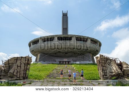 Buzludzha, Bulgaria - July 07, 2019: The Monument House Of The Bulgarian Communist Party On The Buzl