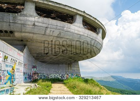 Buzludzha, Bulgaria - July 07, 2019: The Monument House Of The Bulgarian Communist Party On The Buzl