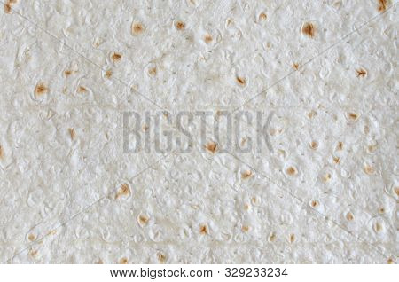 Homemade Flat Pita Bread Turkish Lavash Background Texture Top View