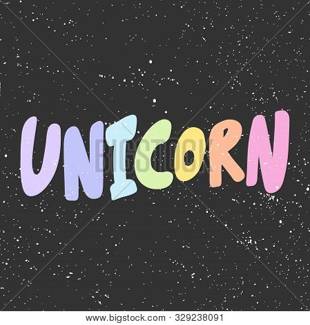 Unicorn. Sticker For Social Media Content. Vector Hand Drawn Illustration Design.