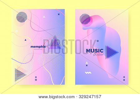 Pastel Fluid Cover. Rainbow Holographic Gradient. Pastel Memphis Composition. Liquid Shapes. Fluid P