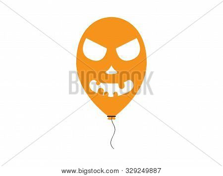 Isolated Pumpkiin Balloon. Halloween Concept - Vector Illustration