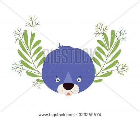 Cute Little Seal With Wreath Crown Character Vector Illustration Design
