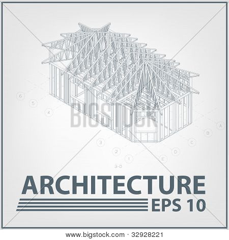 Arkkitehtuuri house project. vektori esimerkki