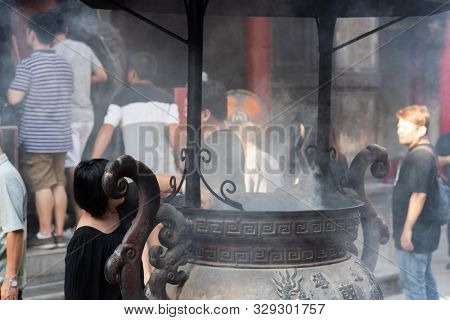Yunlin, Taiwan - July 13th, 2019: famous and antique building of Beigang Chaotian Temple, Yunlin, Taiwan, Asia