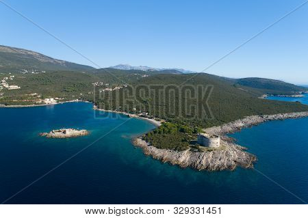Aerial View Of The Fortress Arza Lustica Peninsula.