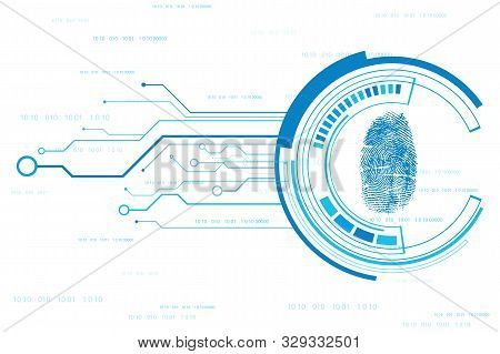 Fingerprint Integrated In A Printed Circuit, Releasing Binary Codes. Fingerprint Scanning Identifica