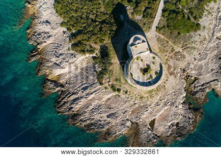 Aerial View Of The Fortress Arza Lustica Peninsula.