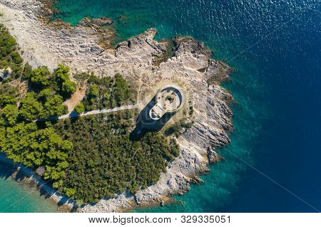 Aerial View Of The Fortress Arza Lustica Peninsula.