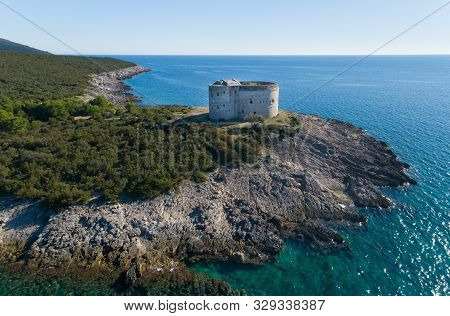 Aerial View Of The Fortress Arza Lustica Peninsula.