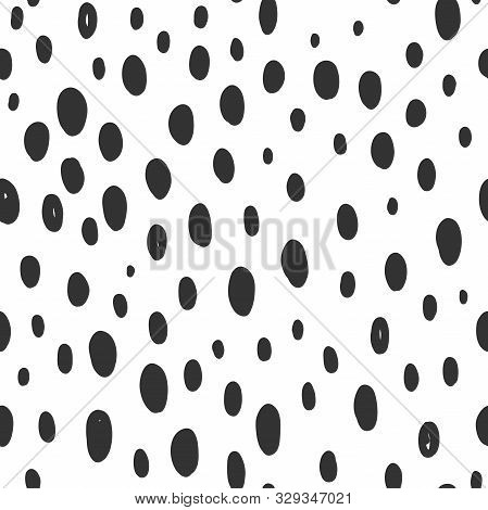 Vector Seamless Monochrome Pattern. Vector Hand Drawn Scandinavian Style Illustration Design.