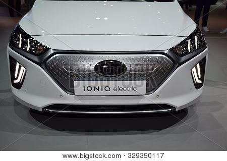 Frankfurt, Germany, September 09-2019: Hyundai Ioniq Electro Iaa 2019