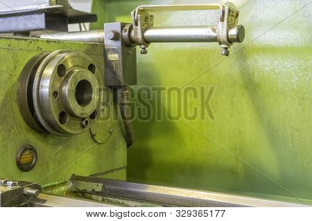 Cnc Turning Spindle And Old Machine Lathe