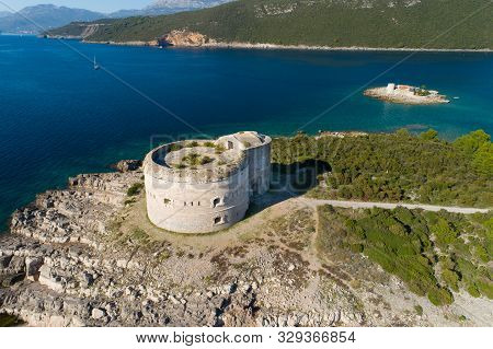 Aerial View Of The Fortress Arza Lustica Peninsula.