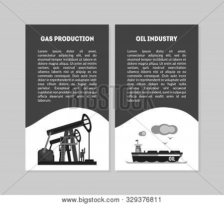 Oil And Gas Industry Text Cartoon Vector Illustration