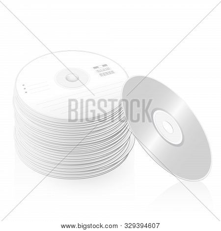 Pile Of Cds, Compact Disc Tower, Many Dvds, Heap Of Digital Versatile Discs - Symbolic For Large Bul