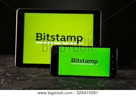 Tula 24 09 2019: Bitstamp On The Tablet And Phone Display.
