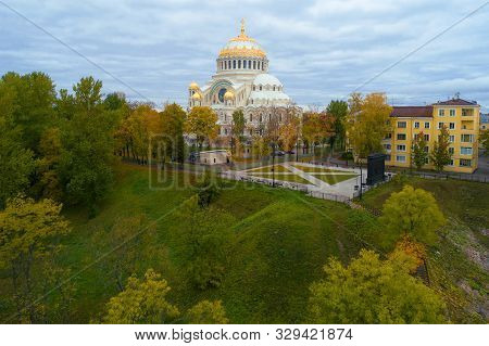 View Of The Old St. Nicholas Naval Cathedral On A Cloudy October Day (shooting From A Quadrocopter).