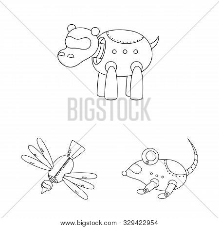Vector Design Of Toy And Automation Symbol. Set Of Toy And Science Vector Icon For Stock.