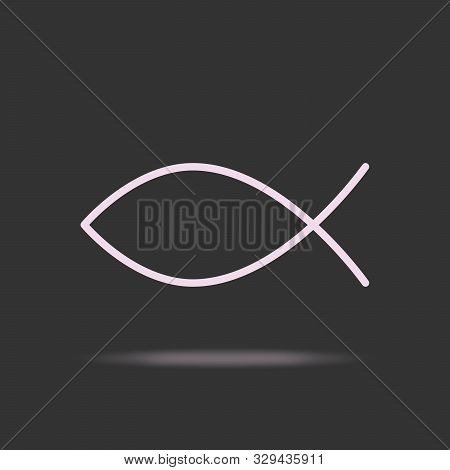 Fish Icon On The Black Backround Vector