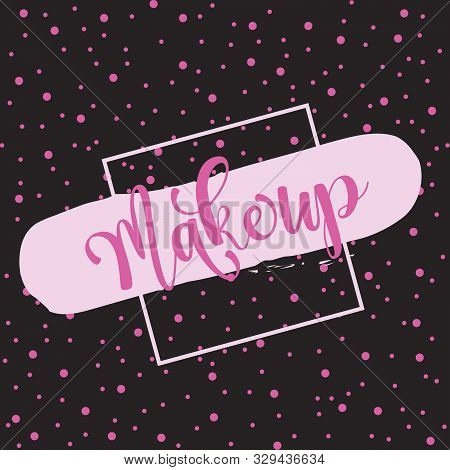 Makeup Icon Beauty Vektor Pink Backround Design
