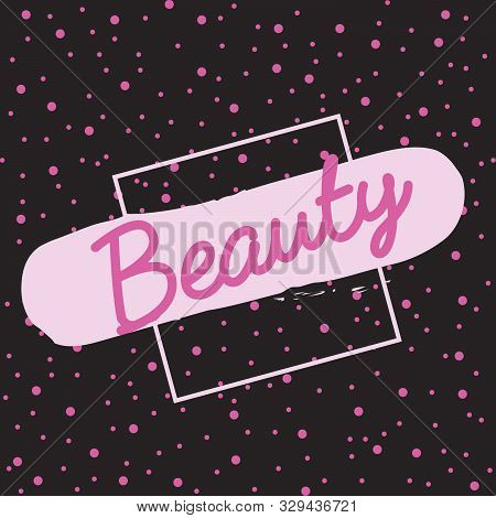 Makeup Icon Beauty Vektor Pink Backround Design