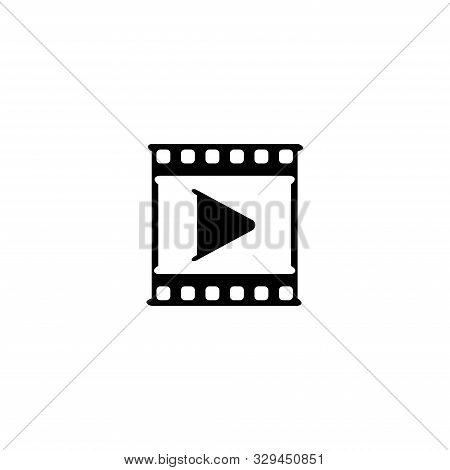 Film icon. Cinema entertainment symbol. Attachment button. No Photo door sign