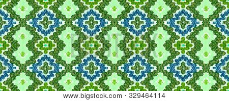 Allover Organic Swimwear Design. Geo Ogee Tile.  Psychedelic Rainbow Watercolor Hand Drawn Textile. 