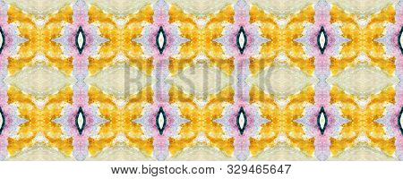 Allover Organic Swimwear Design. Geo Ogee Tile.  Ogee Seamless Texture. Ikat Pattern. Psychedelic Ra